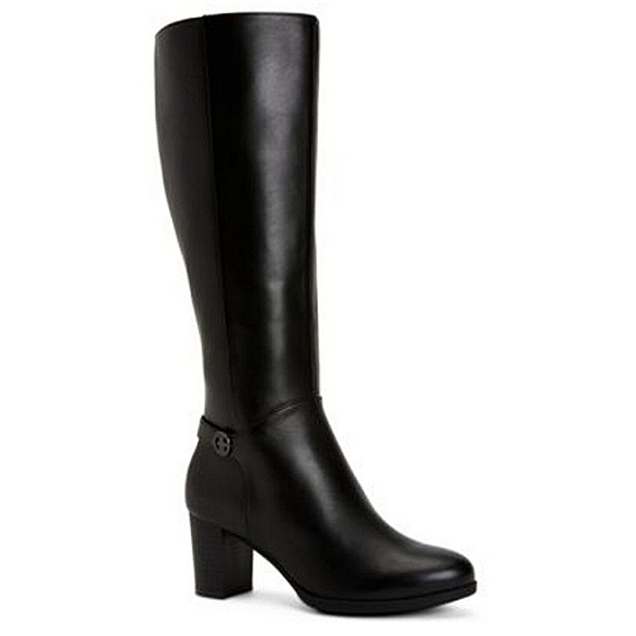 New w/o Box Giani Bernini Adonnys Genuine Leather Black Tall Zip-Up Dress Boots - Picture 2 of 10